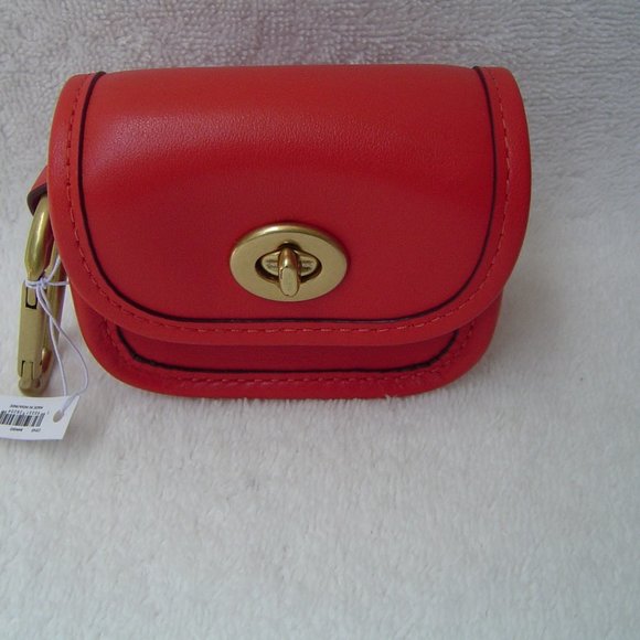 COACH Accessories - SMOOTH LEATHER HERITAGE TURN LOCK BAG CHARM #C3163